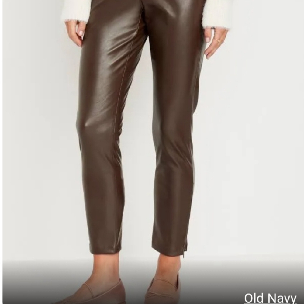 Brown Faux Leather Pants
